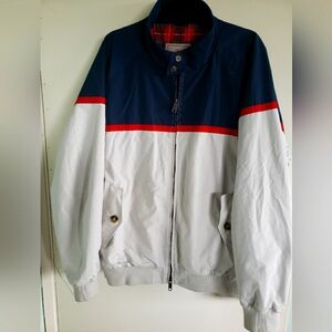 Baracuta G9 Harrington Jacket Bomber Windbreaker Mist Grey/Navy Blue/Red Size 50